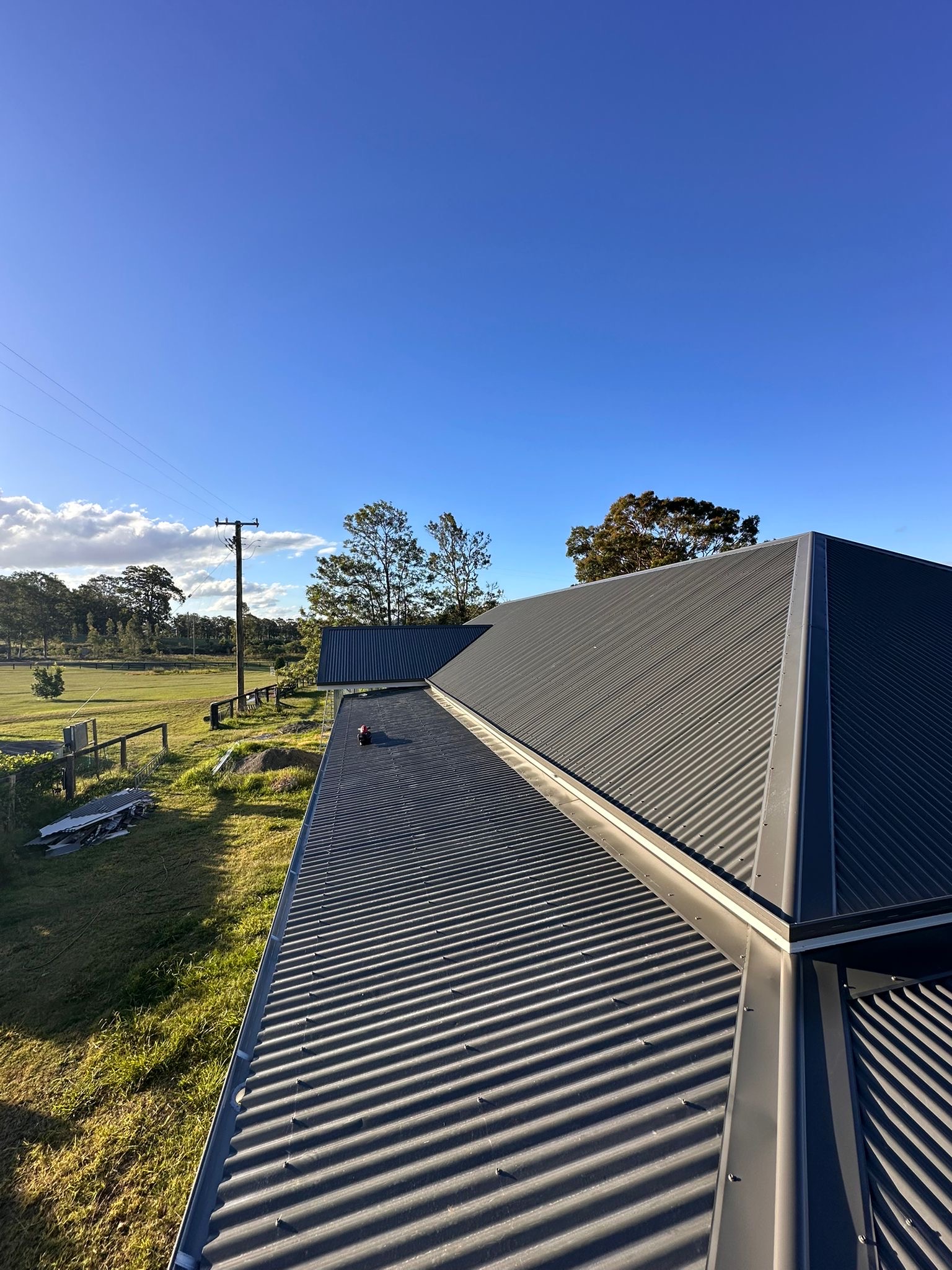 Rural Colorbond roof installation